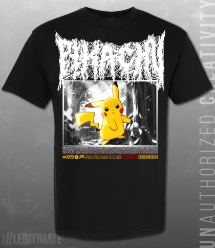 Pikachu Death Metal Black T-Shirt
